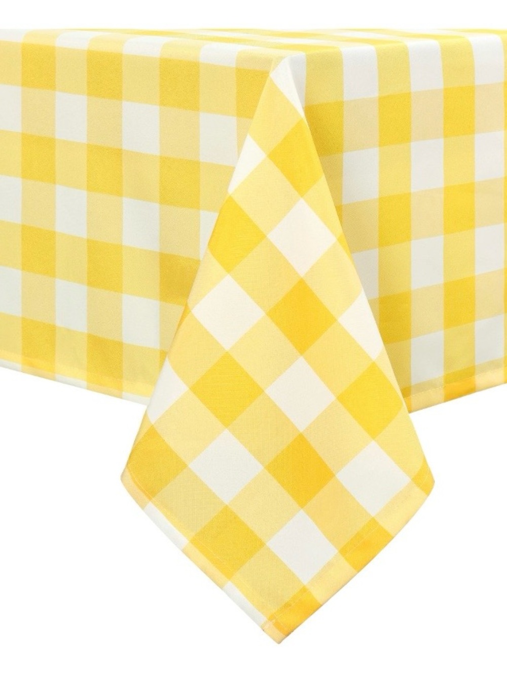 Gingham Tablecloth Waterproof Wrinkle-Resistant Rectangular 60x102” YELLOW